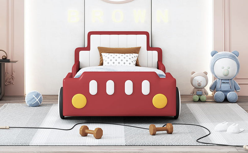 Race Car Shaped Platform Bed With Wheels - R&R Furniture Gallery (Fountain Valley, CA)