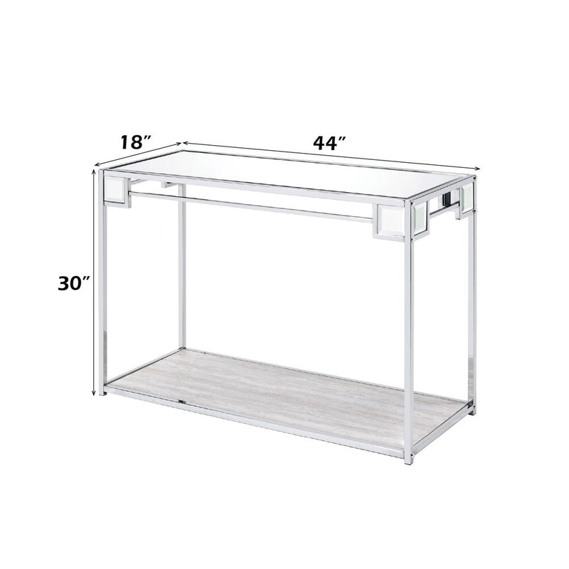 Asbury - Console Table - Mirrored & Chrome - R&R Furniture Gallery (Fountain Valley, CA)
