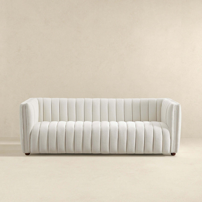 April - Mid-Century Modern Luxury Tight Back Boucle Couch - R&R Furniture Gallery (Fountain Valley, CA)