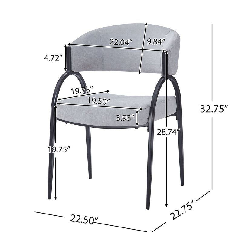 Contemporary Upholstered Dining Chairs With Metal Legs (Set of 2) - R&R Furniture Gallery (Fountain Valley, CA)