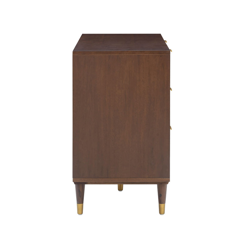 TOV Furniture Sierra 6-drawer dresser with sleek modern design, dark wood finish, and spacious storage drawers.