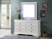 Glory Furniture Verona dresser with sleek wooden finish and multiple drawers for bedroom storage.