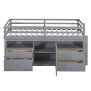 Loft Bed With 4 Drawers, Underneath Cabinet And Shelves - R&R Furniture Gallery (Fountain Valley, CA)