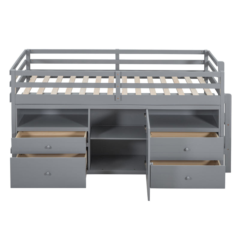 Loft Bed With 4 Drawers, Underneath Cabinet And Shelves - R&R Furniture Gallery (Fountain Valley, CA)