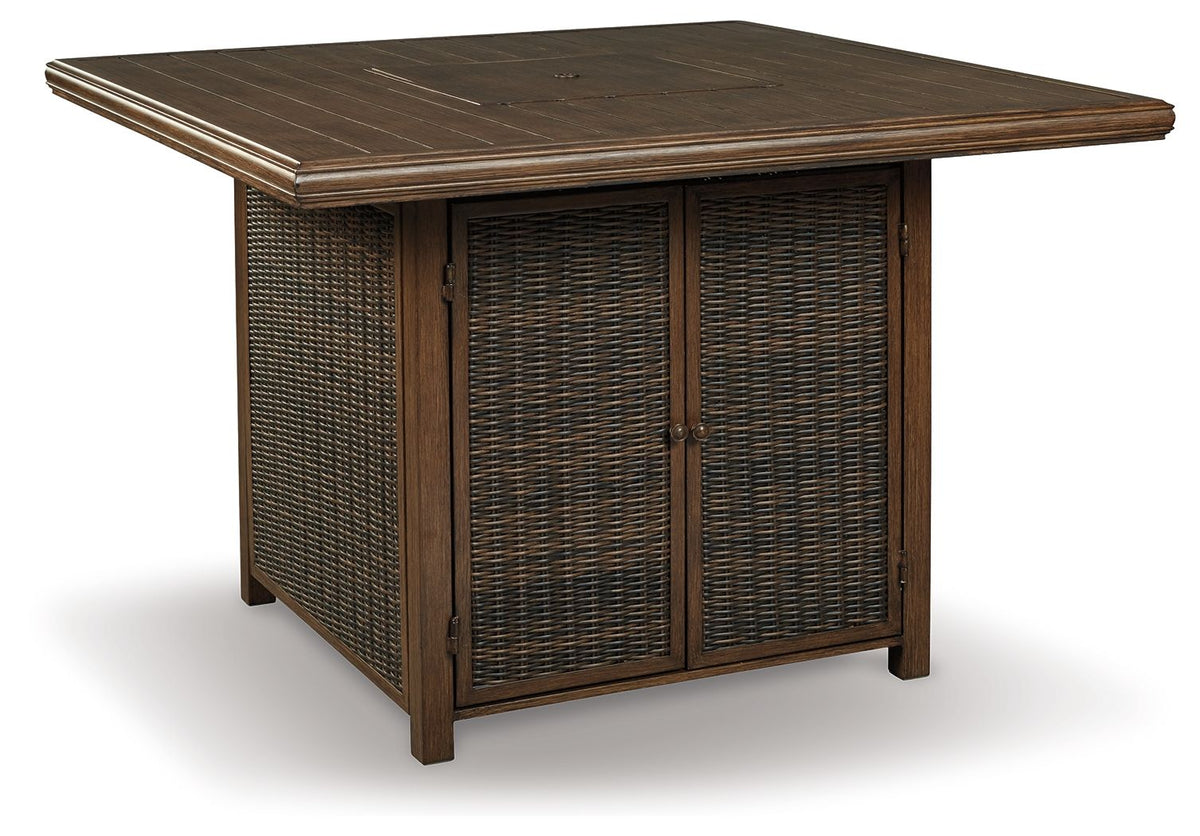 Paradise Trail - Square Bar Table w/Fire Pit - Medium Brown - R&R Furniture Gallery (Fountain Valley, CA)
