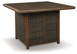 Paradise Trail - Square Bar Table w/Fire Pit - Medium Brown - R&R Furniture Gallery (Fountain Valley, CA)