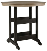 Fairen Trail - Round Bar Table w/Umb OPT - Black / Driftwood - R&R Furniture Gallery (Fountain Valley, CA)