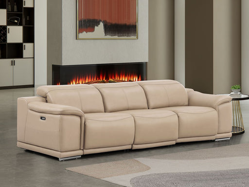 2679 - Genuine Leather Sofa With 3 Power Recliners - R&R Furniture Gallery (Fountain Valley, CA)