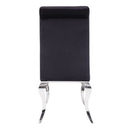 Fabiola - Side Chair (Set of 2) - Black Fabric & Stainless Steel - R&R Furniture Gallery (Fountain Valley, CA)