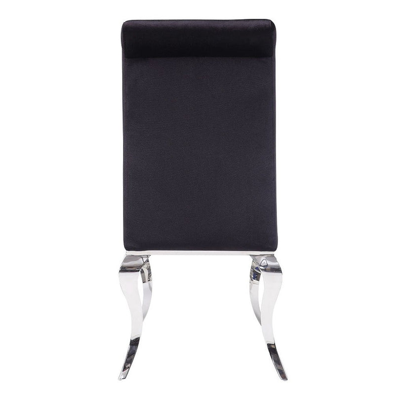 Fabiola - Side Chair (Set of 2) - Black Fabric & Stainless Steel - R&R Furniture Gallery (Fountain Valley, CA)