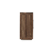 Natural wood Jett 4-door cabinet by Classic Home, showcasing a sleek buffet with four doors and a smooth finish.
