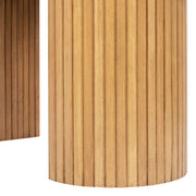Jennifer Taylor Home Jesse honey brown single drawer fluted oval console desk with sleek design and smooth finish.