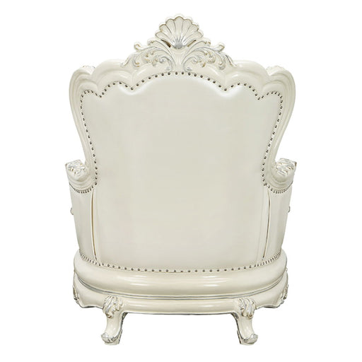 Adara - Chair With 2 Pillows - Pearl White Synthetic Leather & Antique White - R&R Furniture Gallery (Fountain Valley, CA)