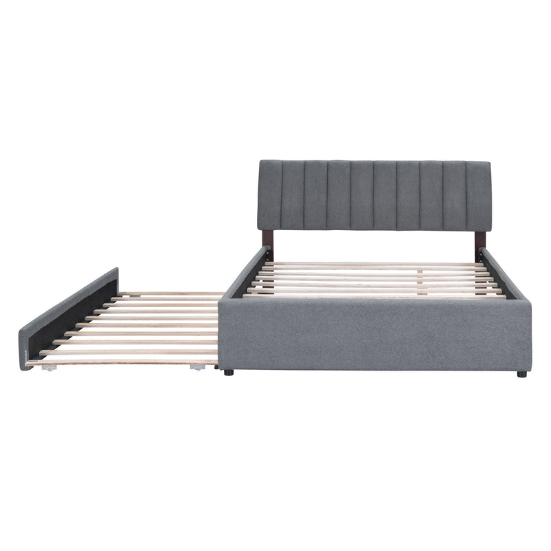 Upholstered Platform Bed With Trundle - R&R Furniture Gallery (Fountain Valley, CA)