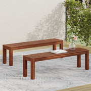 Acacia Wood Outdoor Bench With Beautiful Slat Paneling - Dark Brown - R&R Furniture Gallery (Fountain Valley, CA)