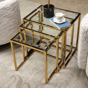 Savannah Breeze - Nesting Tables (Set of 3) - Bright Gold - R&R Furniture Gallery (Fountain Valley, CA)