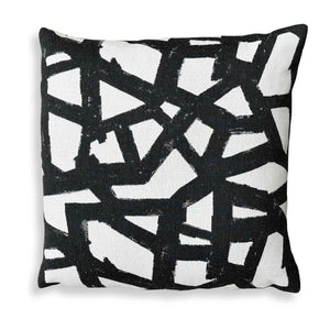 Draft - Outdoor Pillow - Onyx / White