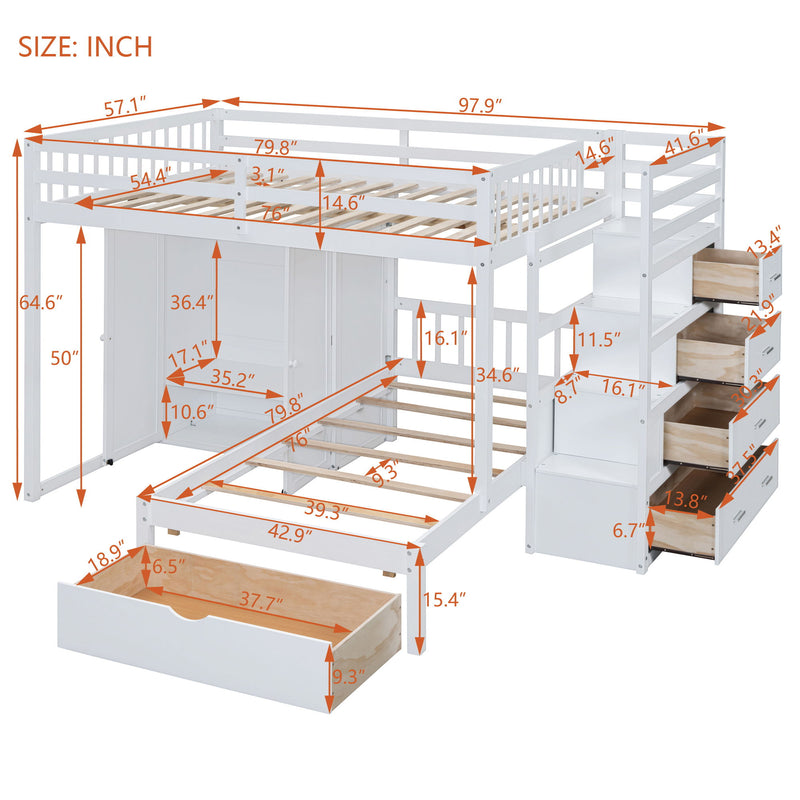 Bunk Bed With Wardrobe, Drawers - R&R Furniture Gallery (Fountain Valley, CA)