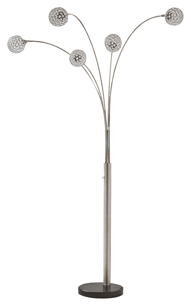 Winter - Metal Arc Lamp  - Silver Finish - R&R Furniture Gallery (Fountain Valley, CA)