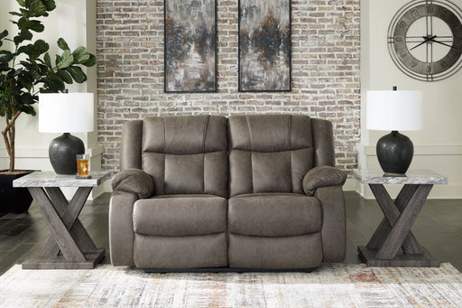 First Base - Reclining Loveseat - Gunmetal - R&R Furniture Gallery (Fountain Valley, CA)