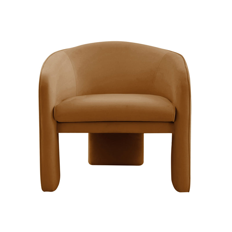 TOV Furniture Marla velvet accent arm chair with plush upholstery and modern design, shown in a cozy living room setting.