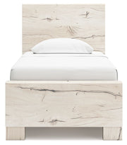 Signature Design by Ashley Lawroy panel bed with built-in storage drawers and a modern wood finish.