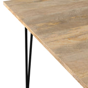 Square Hunter dining table by Simpli-Home with a wooden tabletop and sturdy legs, perfect for modern dining spaces.