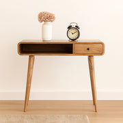 Curved Writing Desk - Oak - R&R Furniture Gallery (Fountain Valley, CA)