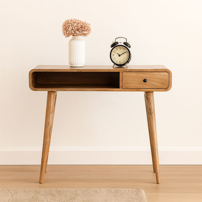 Curved Writing Desk - Oak - R&R Furniture Gallery (Fountain Valley, CA)