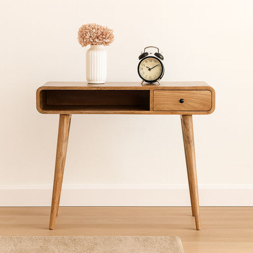 Curved Writing Desk - Oak - R&R Furniture Gallery (Fountain Valley, CA)