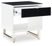 Gardoni - Rectangular End Table - White / Black - R&R Furniture Gallery (Fountain Valley, CA)