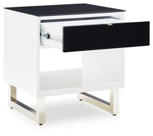 Gardoni - Rectangular End Table - White / Black - R&R Furniture Gallery (Fountain Valley, CA)