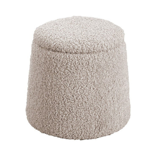 Elegant Round Storage Ottoman Upholstered - R&R Furniture Gallery (Fountain Valley, CA)