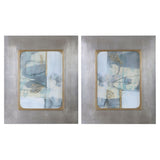 Set of two framed abstract prints by Uttermost, Gilded Whimsy in dark gray, modern wall art for contemporary decor.