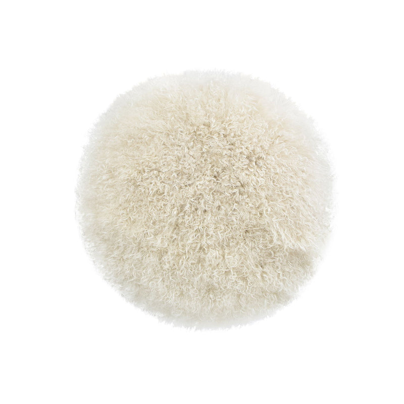 Alberta - Mongolian Sheepskin Round Ottoman - R&R Furniture Gallery (Fountain Valley, CA)