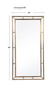 Farrow Copper Industrial Mirror by Uttermost, gold wall mirror with a round, vintage-inspired design and metal frame.