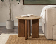 Idella - Travertine Round Table - R&R Furniture Gallery (Fountain Valley, CA)