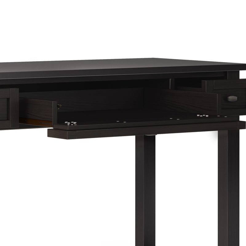 Handcrafted Warm Shaker writing desk by Simpli-Home with smooth wood finish and spacious workspace.