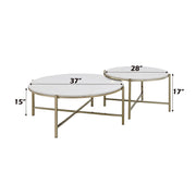 Zaidee - Nesting Table Set - Natural Marble Top & Nickel - R&R Furniture Gallery (Fountain Valley, CA)