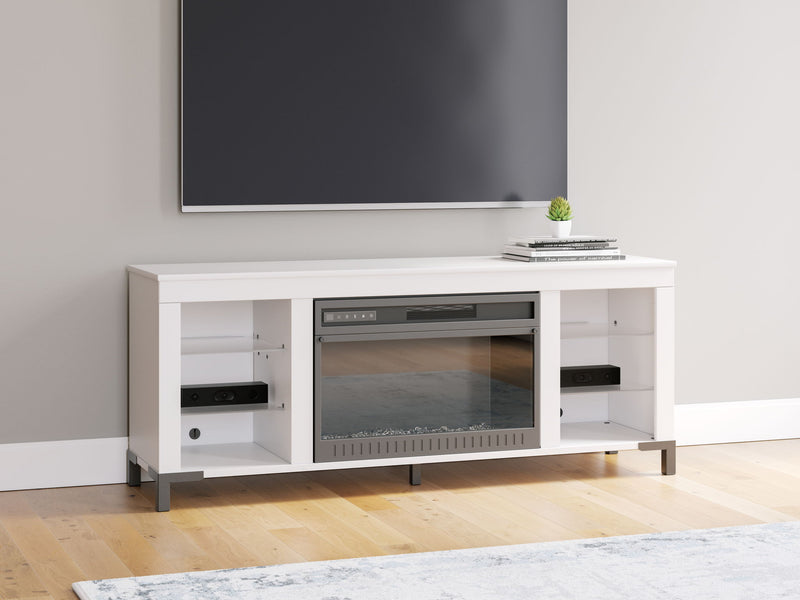 Brollevi - TV Stand With Fireplace - White - R&R Furniture Gallery (Fountain Valley, CA)