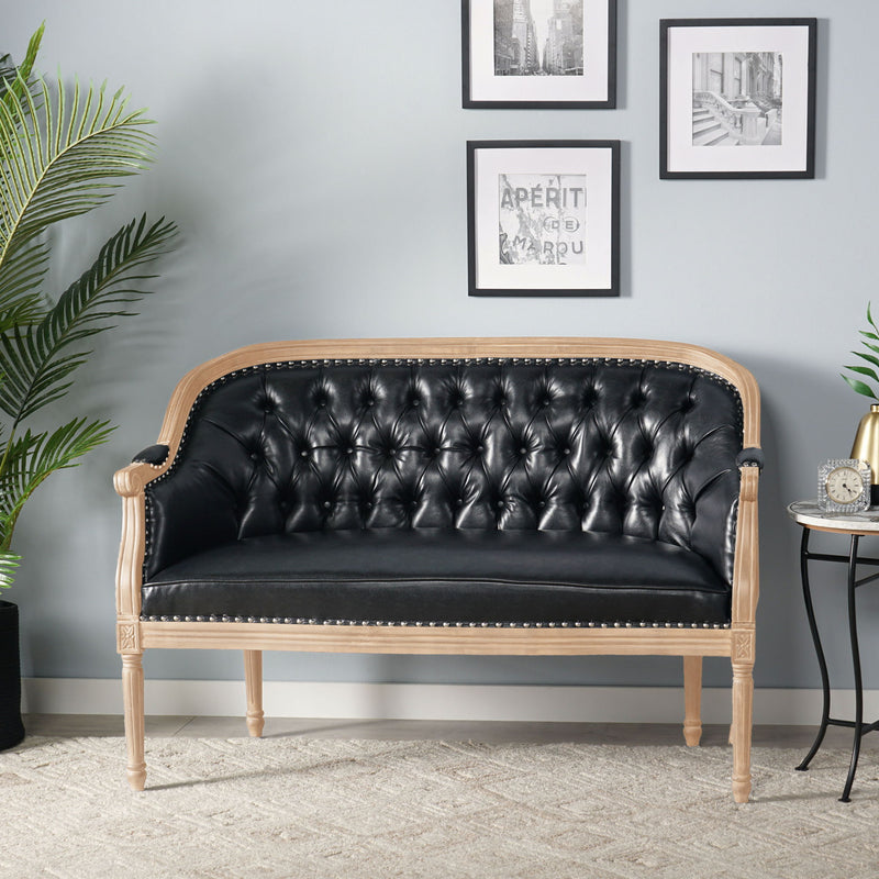 French Country Chesterfield Style Tufted Loveseat - R&R Furniture Gallery (Fountain Valley, CA)
