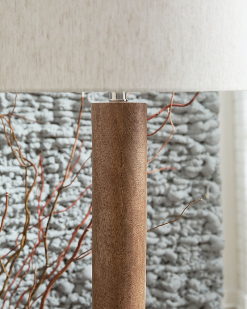 Ailsa - Wood Floor Lamp - Natural Brown - R&R Furniture Gallery (Fountain Valley, CA)