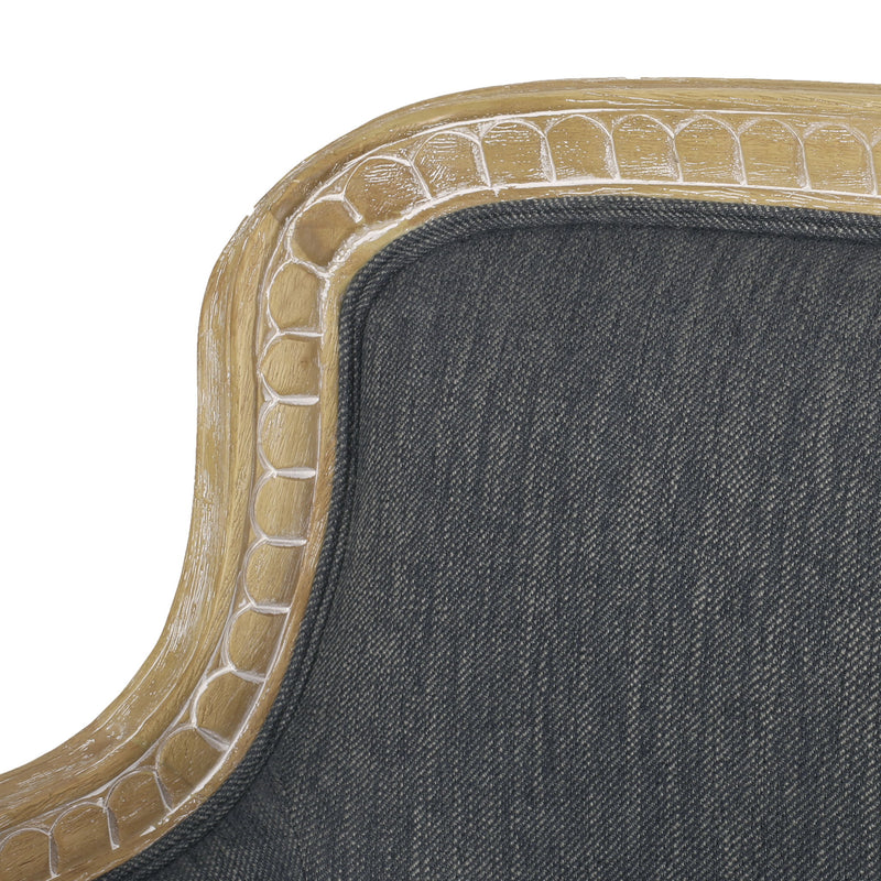 Noble House Inspired Style stationary loveseat with plush fabric upholstery and cushioned arms, ideal for cozy living rooms.