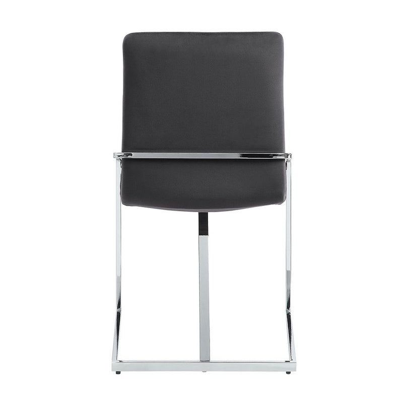 Zlatan - Side Chair (Set of 2) - Gray Velvet & Chrome - R&R Furniture Gallery (Fountain Valley, CA)