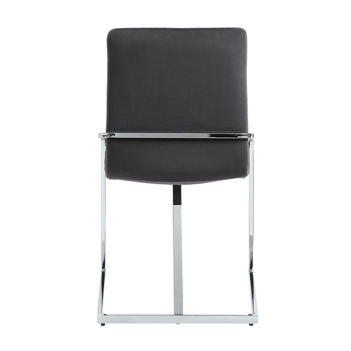 Zlatan - Side Chair (Set of 2) - Gray Velvet & Chrome - R&R Furniture Gallery (Fountain Valley, CA)
