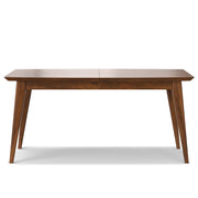 Simpli-Home Draper rectangular dining table with wooden surface and sturdy legs, ideal for family meals and gatherings.