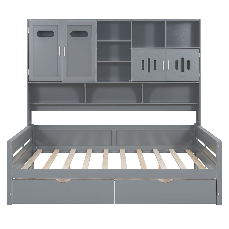 Daybed With All-In-One Cabinet And Shelf - R&R Furniture Gallery (Fountain Valley, CA)