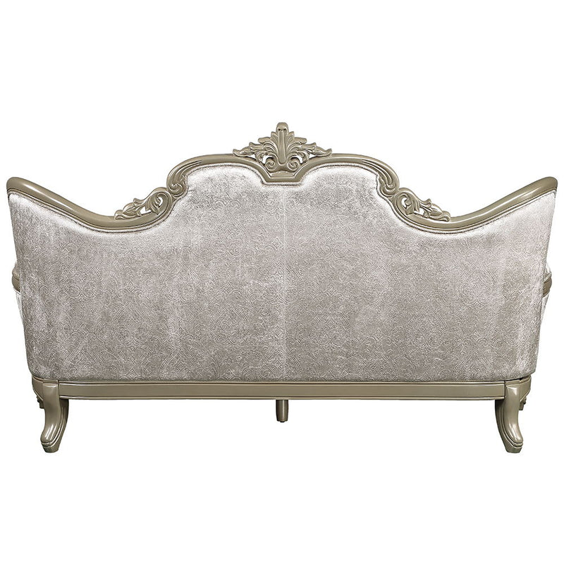 Libertee - Sofa With 5 Pillows - Beige Fabric & Champagne - R&R Furniture Gallery (Fountain Valley, CA)