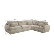 Jonina - Sectional Sofa With 4 Pillows - Beige Chenille - R&R Furniture Gallery (Fountain Valley, CA)