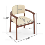Dining Room Chairs, Ideal For Home & Kitchen (Set of 2) - Beige / Dark Walnut - R&R Furniture Gallery (Fountain Valley, CA)